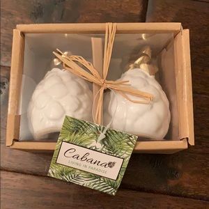 Cabana Gold Crown Pineapple Salt & Pepper Shakers